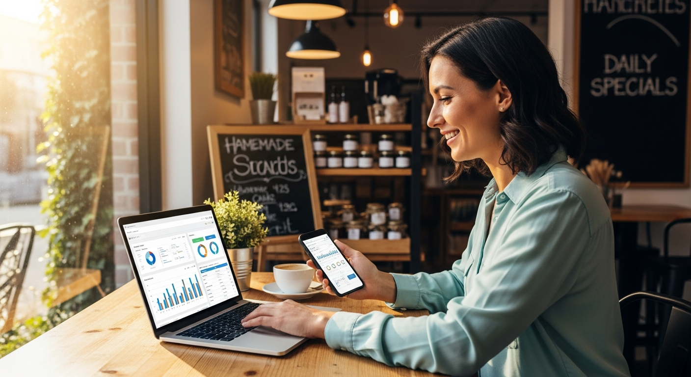 A small business owner growing with AI